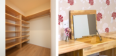 洋室のウォークインクローゼット